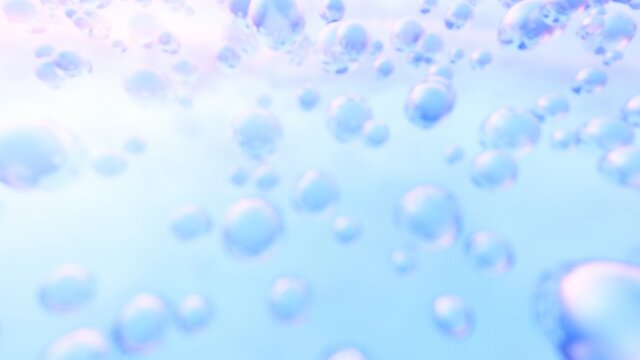 Abstract bokeh background of colorful bubbles 3d render