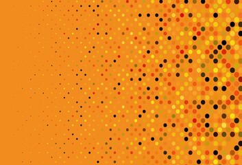 Dark Yellow, Orange vector backdrop with dots.