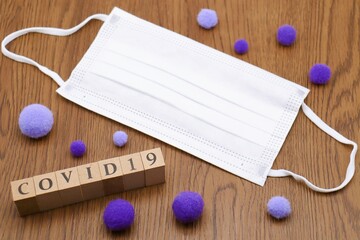 コロナウイルス(COVID-19)のイメージ　マスク