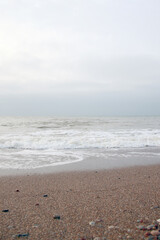 empty baltic sea beach in neutral colours