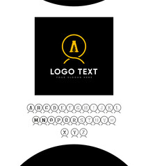 An original and fun decorative camping themed letter type A To Z sets  logo template, Vector logo for business and company identity 