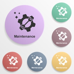 Online marketing, maintenance badge color set icon. Simple glyph, flat vector of online marketing icons for ui and ux, website or mobile application