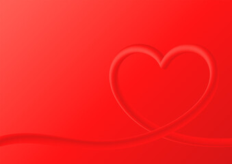 Vector card with 3d hearts on a red gradient background. It can be used for congratulations on Valentine's Day, wedding or other romantic holiday.