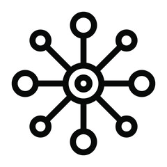 
An icon of network nodes in editable solid design
