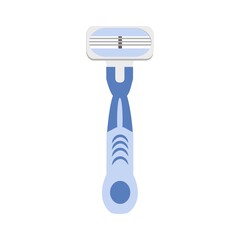 Blue shaver Flat isolated illustration