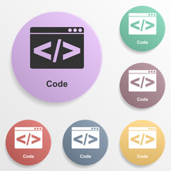 Online marketing, code badge color set icon. Simple glyph, flat vector of online marketing icons for ui and ux, website or mobile application