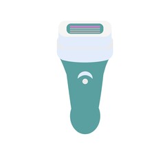 Blue and green shaver Flat vector isolated illustration