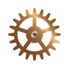 Obraz premium Twenty teeth gear for clocks or other mechanisms. Vector illustration isolated on white background.