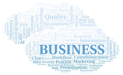 Obraz premium Business typography word cloud create with the text only.