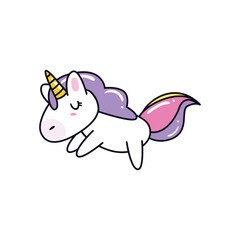 unicorn horse cartoon sleeping vector design