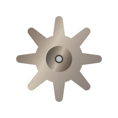 Obraz premium Eight tooth gear, icon. Vector illustration isolated on white background.