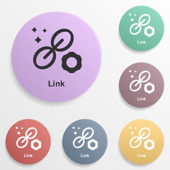 Online marketing, link badge color set icon. Simple glyph, flat vector of online marketing icons for ui and ux, website or mobile application