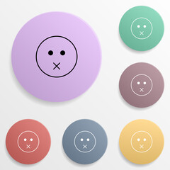 Nothing to say emoji badge color set icon. Simple glyph, flat vector of emoji icons for ui and ux, website or mobile application