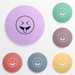 Tease emoji badge color set icon. Simple glyph, flat vector of emoji icons for ui and ux, website or mobile application