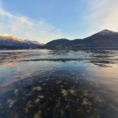 sunset over the lake