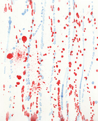 abstract watercolor background of red and blue splashes