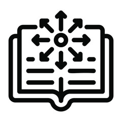 
Icon of physics book in glyph design
