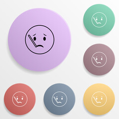 With a thermometer emoji badge color set icon. Simple glyph, flat vector of emoji icons for ui and ux, website or mobile application