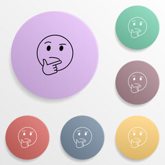 Pondered emoji badge color set icon. Simple glyph, flat vector of emoji icons for ui and ux, website or mobile application