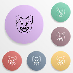 Clown emoji badge color set icon. Simple glyph, flat vector of emoji icons for ui and ux, website or mobile application