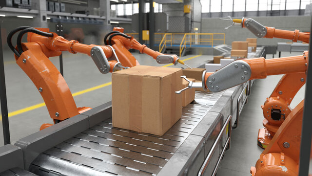Automatisierung am Flie&szlig;band bei Industrie Logistik