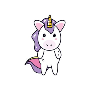 unicorn horse cartoon standing vector design