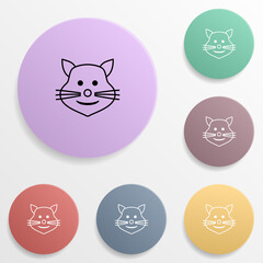 Cat with a smile emoji badge color set icon. Simple glyph, flat vector of emoji icons for ui and ux, website or mobile application
