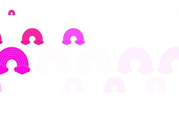 Light Pink vector template with rainbow signs.