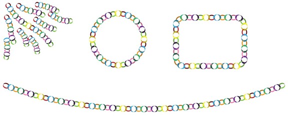 decorative colorful christmas paper chain vector, rims and frames, illustration isolated on white background