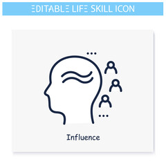 Influentce line icon.Leadership,opinion leader.Personality strengths and characteristics.Soft skills concept. Human resources management.Self improvement.Isolated vector illustration.Editable stroke 