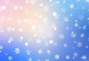 Light Pink, Blue vector background in Xmas style.