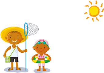 なつやすみ・昆虫採集・水遊び