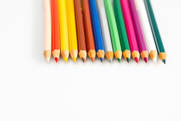 color pencils isolated on white background