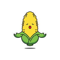 cute corn with adorable pose design