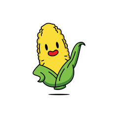 cute corn with adorable pose design