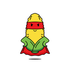 cute corn with adorable pose design