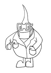 Caricatura gota de agua médico