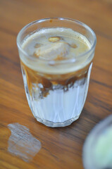 coffee ,dirty coffee or Japanese coffee