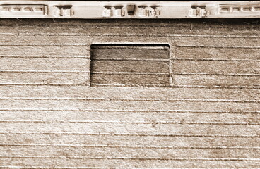 Miniature plastic model container truck car show detail of rear shutter door part.  