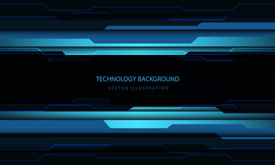 Abstract technology cyber circuit blue black metallic light power energy design modern futuristic background vector illustration.