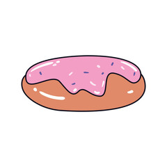 sweet cake with pink cream vector design
