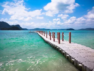 Fotobehang Walkway on the sea surface © Skies Clear