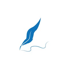 Obraz premium feather logo vector template