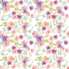 Romantic delicate watercolor abstract flowers of mauve and pink color © Lena