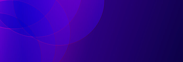 Abstract geometric background with purple gradient vanishing circles. Modern template for social media banner. Contemporary material design with realistic shadow over flat gradient background.