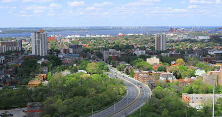 Hamilton, Ontario expressway on a fine day