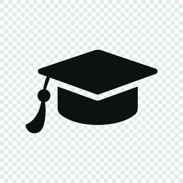 Vector image. Icon of a mortarboard. 