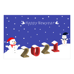A Happy New Year 2021 illustration perfect for cards