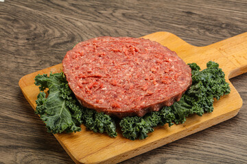 Raw beef burger cutlet for burger