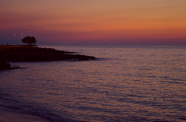 Sunset over Kato Gouves beach
